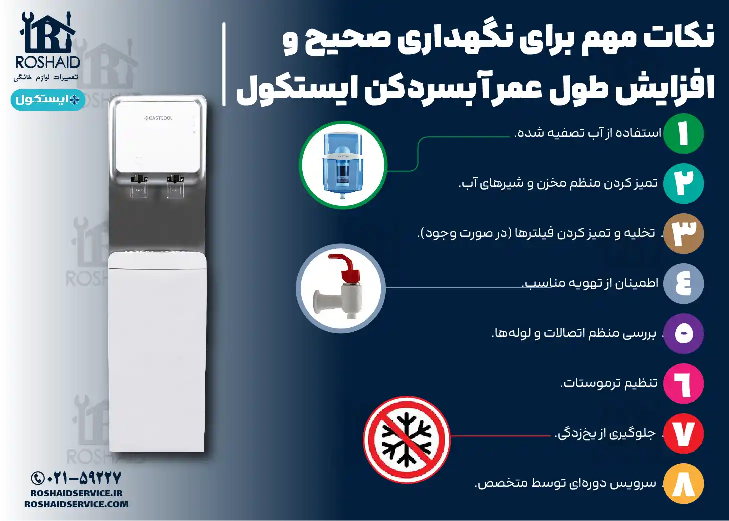 نکات مهم برای نگهداری صحیح و افزایش طول عمر آبسردکن ایستکول EASTCOOL